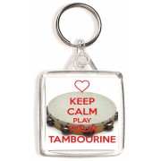 Keep Calm and Play Your Tambourine - Square Keyring