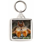 Tell me about your day. - Square Keyring