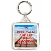 Keep Calm and Let Human Resources Handle It - Square Keyring