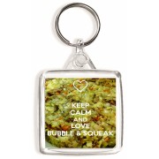Keep Calm and Love Bubble & Squeak - Square Keyring
