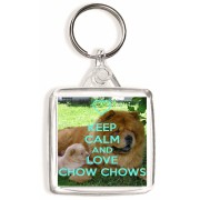 Keep Calm and Love Chow Chows - Square Keyring