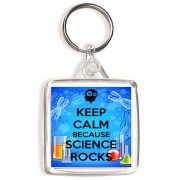 Keep Calm because Science Rocks - Square Keyring