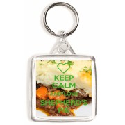Keep Calm and Love Shepherd's Pie - Square Keyring