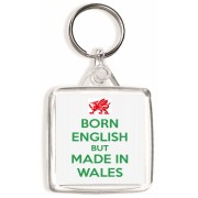 Born English but Made in Wales - Square Keyring