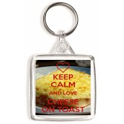 Keep Calm and Love Cheese on Toast - Square Keyring