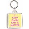 Keep Calm Knit & Natter - Square Keyring