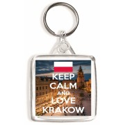 Keep Calm and Love Krakow - Square Keyring
