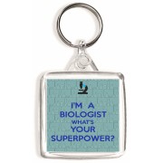 I'm a Biologist What's Your Superpower? - Square Keyring