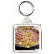 Keep Calm Love Rhubarb Pie - Square Keyring