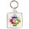Keep Calm and Teach Art - Square Keyring