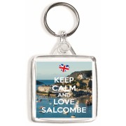 Keep Calm and Love Salcombe - Square Keyring