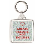 Create Results not Excuses - Square Keyring