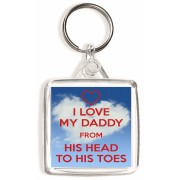 I Love My Daddy From his Head to His Toes - Square Keyring
