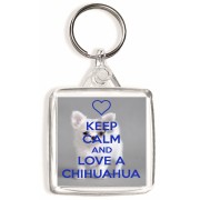 Keep Calm and Love a Chihuahua - Square Keyring