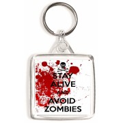 Stay Alive and Avoid Zombies - Square Keyring