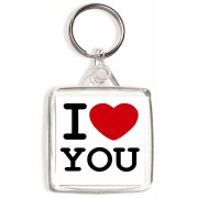I Love (heart) You - Square Keyring