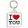 I Love (heart) You - Square Keyring
