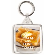 Keep Calm and Love Toast - Square Keyring