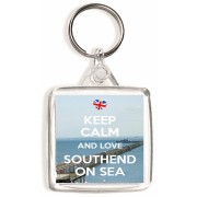 Keep Calm and Love Southend on Sea - Square Keyring