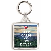 Keep Calm and Love Dover - Square Keyring