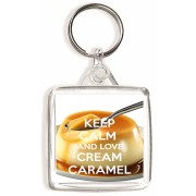 Keep Calm and Love Cream Caramel - Square Keyring