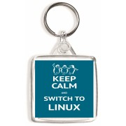 Keep Calm and Switch to Linux - Square Keyring