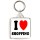 I Love (heart) Shopping - Square Keyring