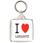 I Love (heart) Lanzarote - Square Keyring