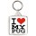 I Love (heart) My Pugs - Square Keyring
