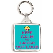 Keep Calm and Laugh Out Loud - Square Keyring