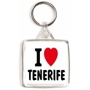 I Love (heart) Tenerife - Square Keyring