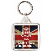 Keep Calm and Control the Border - Square Keyring
