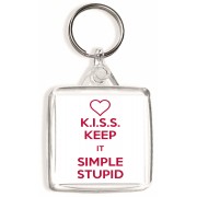 K. I. S. S. Keep It Simple Stupid - Square Keyring