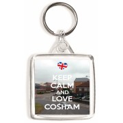 Keep Calm and Love Cosham - Square Keyring