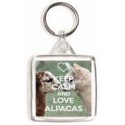 Keep Calm and Love Alpacas - Square Keyring