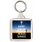 Keep Calm Because Jesus Saves - Square Keyring