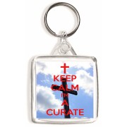 Keep Calm I'm a Curate - Square Keyring