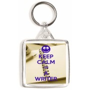 Keep Calm I'm a Writer - Square Keyring