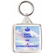 Keep Calm See a Hypnotherapist - Square Keyring