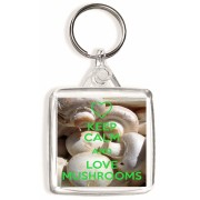 Keep Calm and Love Mushrooms - Square Keyring
