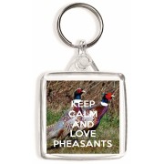Keep Calm and Love Pheasants - Square Keyring