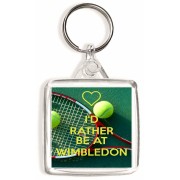 I'd Rather be at Wimbledon - Square Keyring