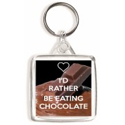 I'd Rather be Eating Chocolate - Square Keyring