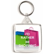 I'd Rather be Shopping - Square Keyring