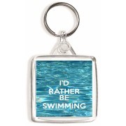 I'd Rather be Swimming - Square Keyring