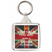 Keep Calm You are Now a British Citizen - Square Keyring