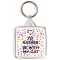 I'd Rather be with my Cat - Square Keyring
