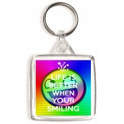 Life is Better when Your Smiling - Square Keyring