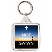 Not Today Satan - Square Keyring