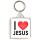 I Love (heart) Jesus - Square Keyring